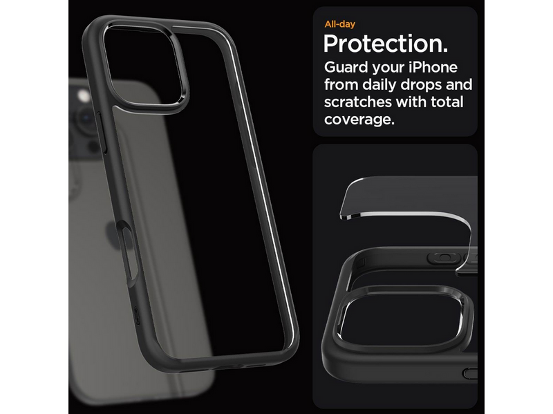 Spigen Crystal Hybrid - Matte Black - iPhone 16 Pro Max