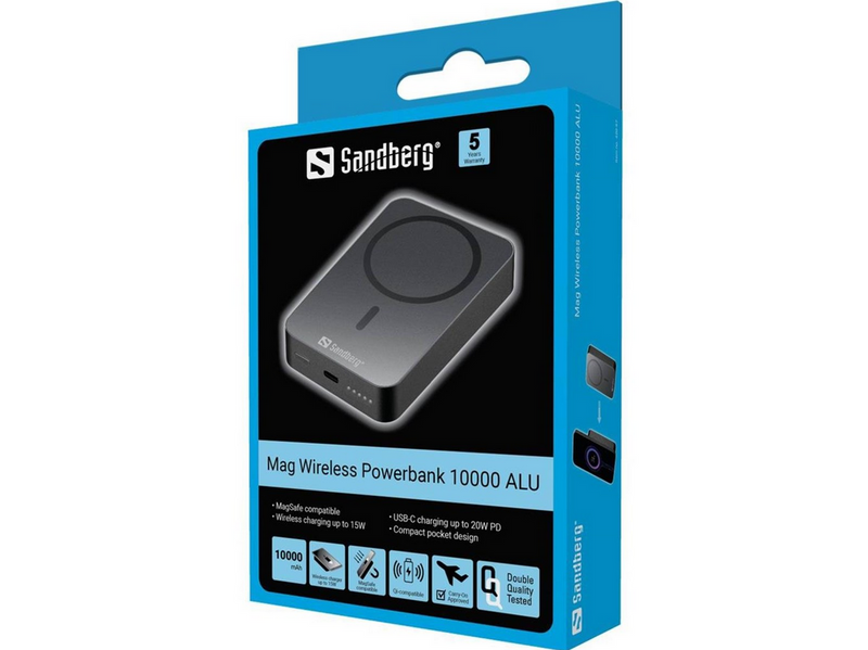 Sandberg Mag Wireless Powerbank 10000 mAh - 10000 mAh