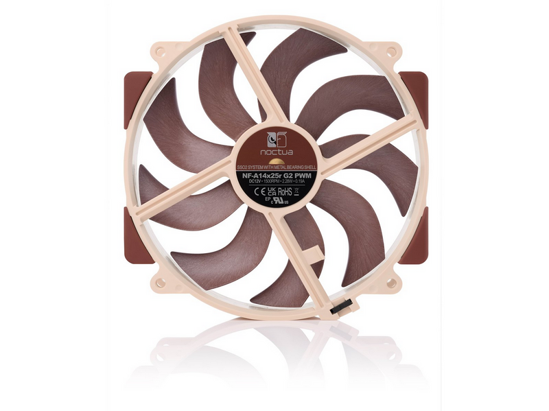 Noctua NF-A14x25r G2 - Gehäuselüfter - 140mm - Braun - 24 dBA