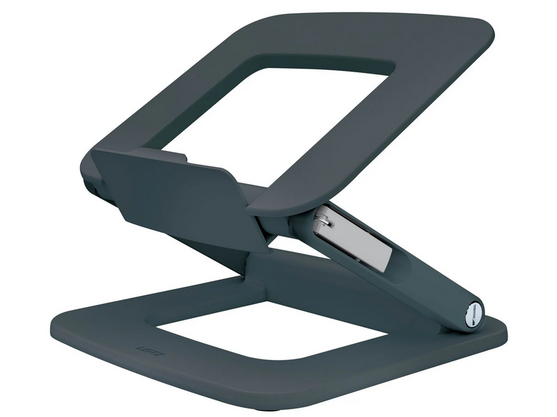 Leitz Ergo Verstellbarer Multi-Winkel Laptopständer, 80% recycelter Kunststoff, dunkelgrau