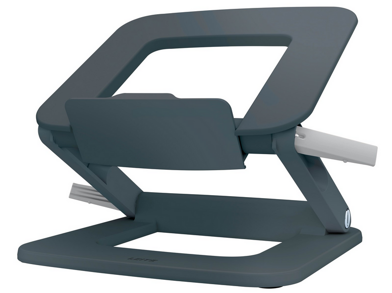 Leitz Ergo Verstellbarer Multi-Winkel Laptopständer, 80% recycelter Kunststoff, dunkelgrau