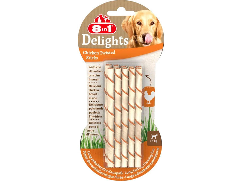 8 in 1 Dog Treats Delights Twisted Sticks (10-pack)