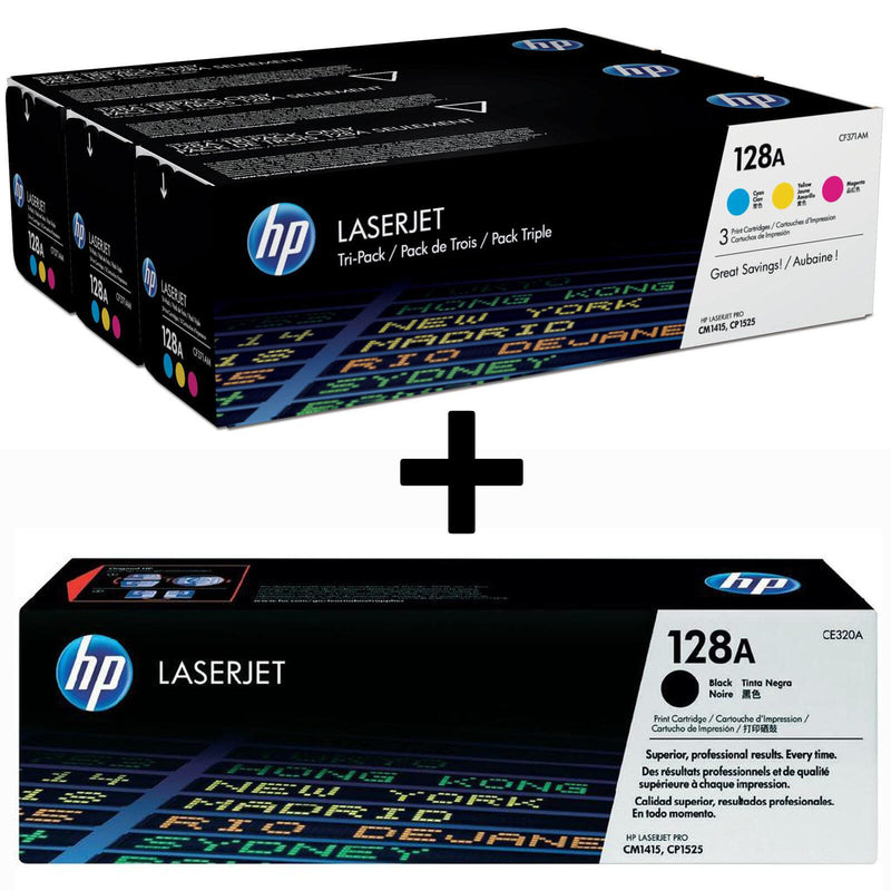 HP Original 128A Toner 4er Set schwarz, cyan, magenta, gelb