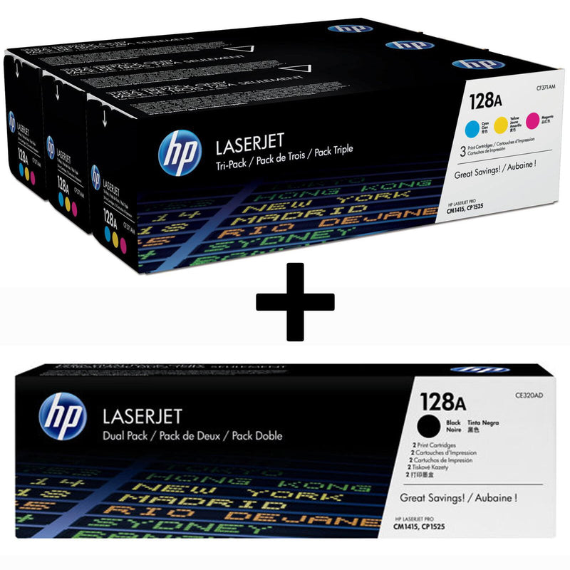 HP Original 128A Toner 5er Set - schwarz (2), cyan, magenta, gelb