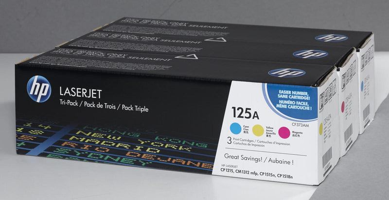 HP Original 125A Toner Tri-Pack cyan, magenta, gelb 1.400 Seiten (CF373AM)