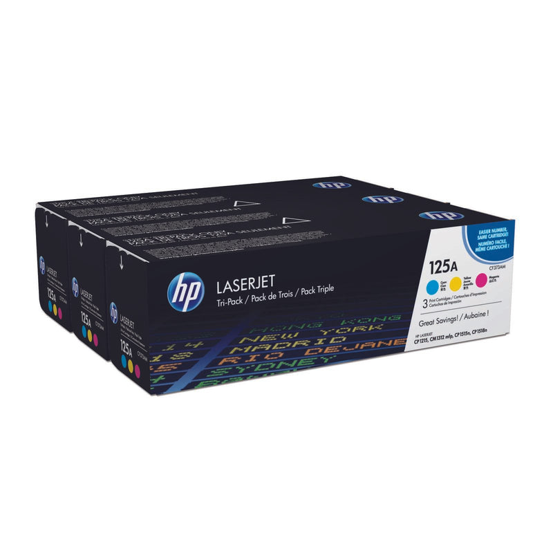 HP Original 125A Toner Tri-Pack cyan, magenta, gelb 1.400 Seiten (CF373AM)