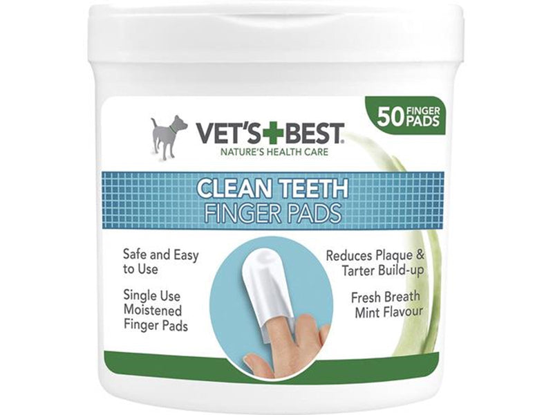 Vets Best Clean Fingerpad for Dental Cleaning (50 Fingerpads)