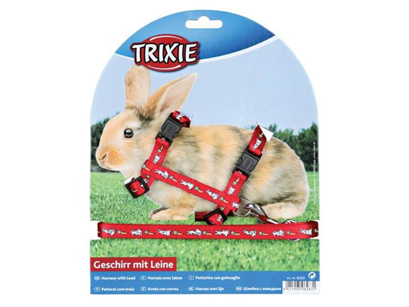 Trixie Harness with leash rabbits 25–44 cm/10 mm 1.25 m - Assorted