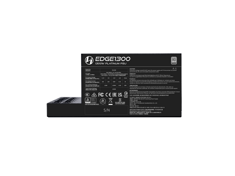 Lian Li EDGE 1300 BLACK Netzteile - 1300 Watt - 120 mm - ATX 3.1 - 80 Plus Platinium