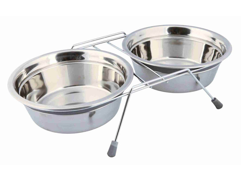 Trixie Edelstahlnapf-Set mit Klapperschutz 2x 1.5L 21cm