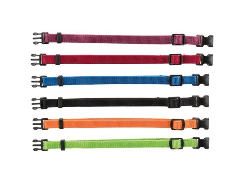 Trixie Junior Set of puppy collars S–M: 17–25 cm/10 mm 6 pcs. black red royal blue apple papaya orchid