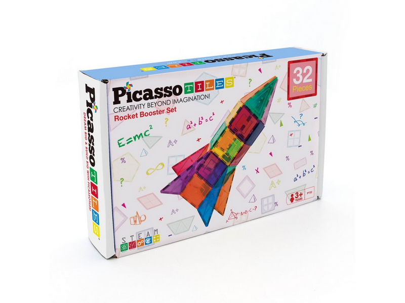 PicassoTiles Raketen-Booster Magnetische Bausteine Set 32 Teile