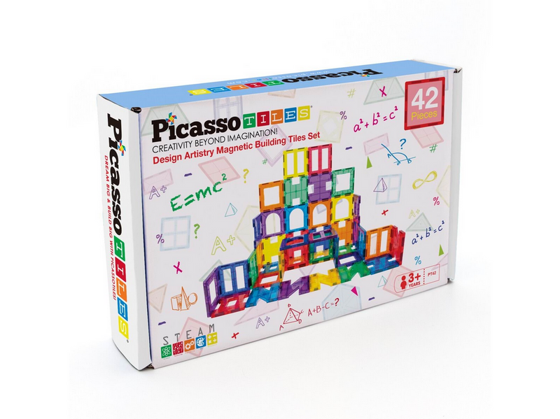 PicassoTiles Kunstserie Magnetische Bausteine Set 42 Teile
