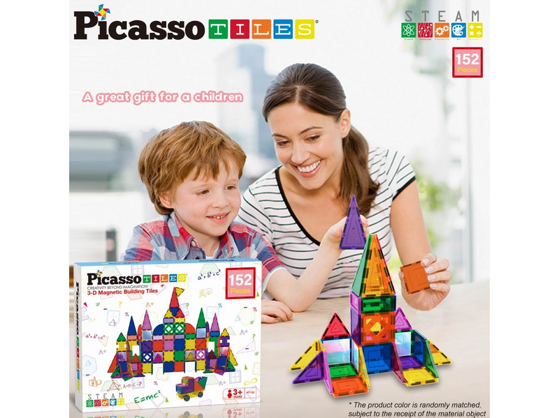 PicassoTiles 152-teiliges Magnetische Bausteine Set