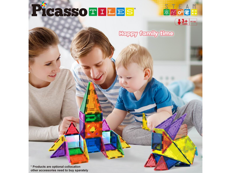 PicassoTiles 152-teiliges Magnetische Bausteine Set