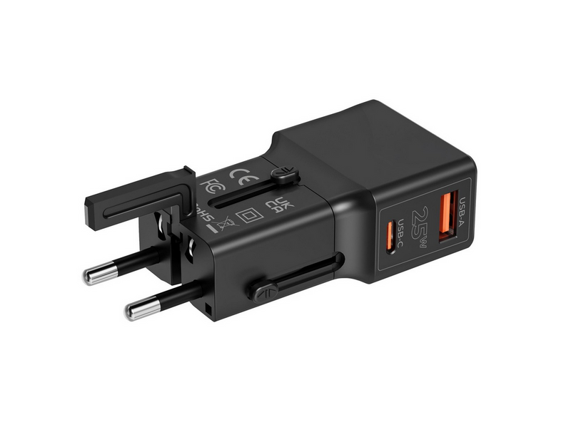 Mobile Origin Travel adapter 25W - EU/US/UK/AU - black