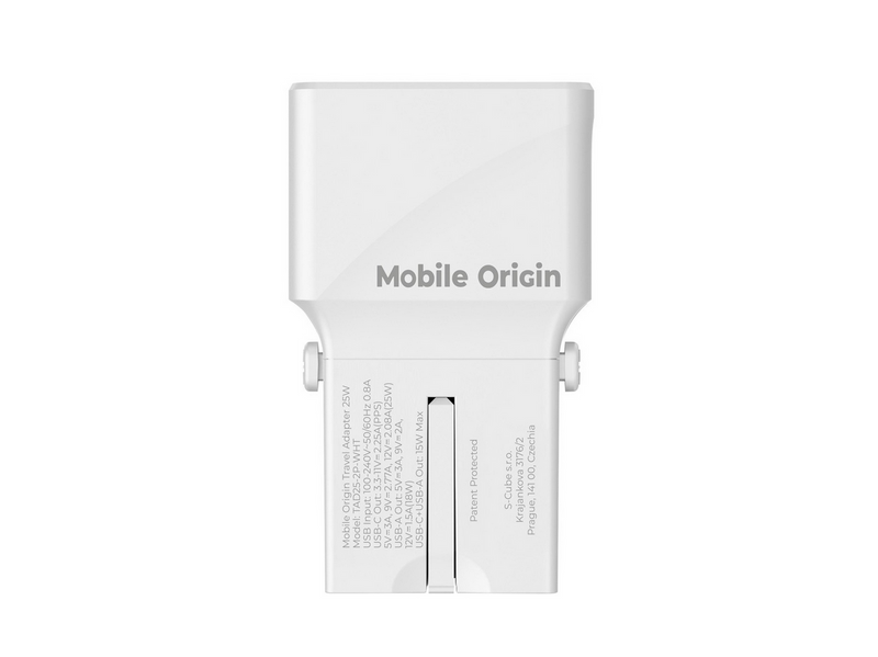 Mobile Origin Travel adapter 25W - EU/US/UK/AU - white