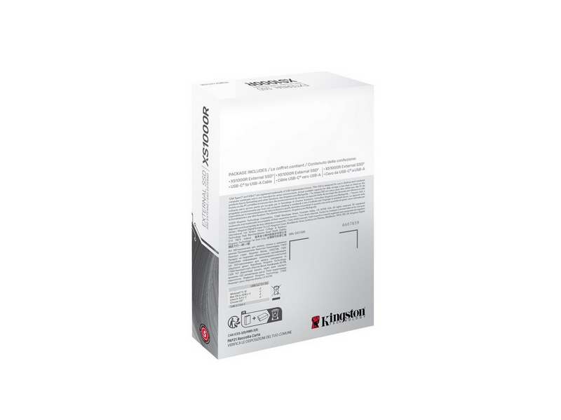 Kingston XS1000 Portable SSD - 1TB - Extern SSD - Rot - USB 3.2 Gen 2