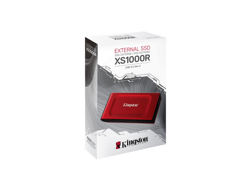 Kingston XS1000 Portable SSD - 2TB - Extern SSD - Rot - USB 3.2 Gen 2