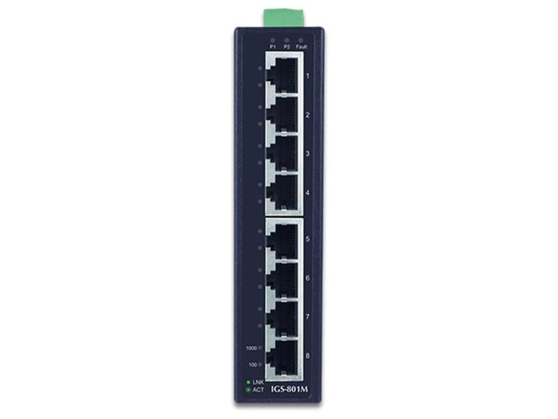 PLANET IGS-801M 8-Port 10/100/1000Mbps Managed Industrial Ethernet Switch