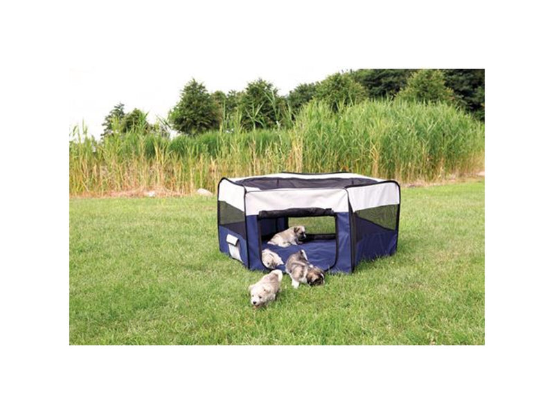 Trixie Outdoor run with net/floor guinea pigs polyester ø 130 × 55 cm turquoise/light grey