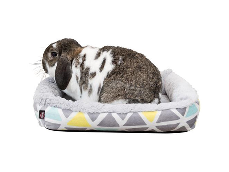 Trixie Bunny cuddly bed square plush 38 × 7 × 25 cm multi coloured//grey