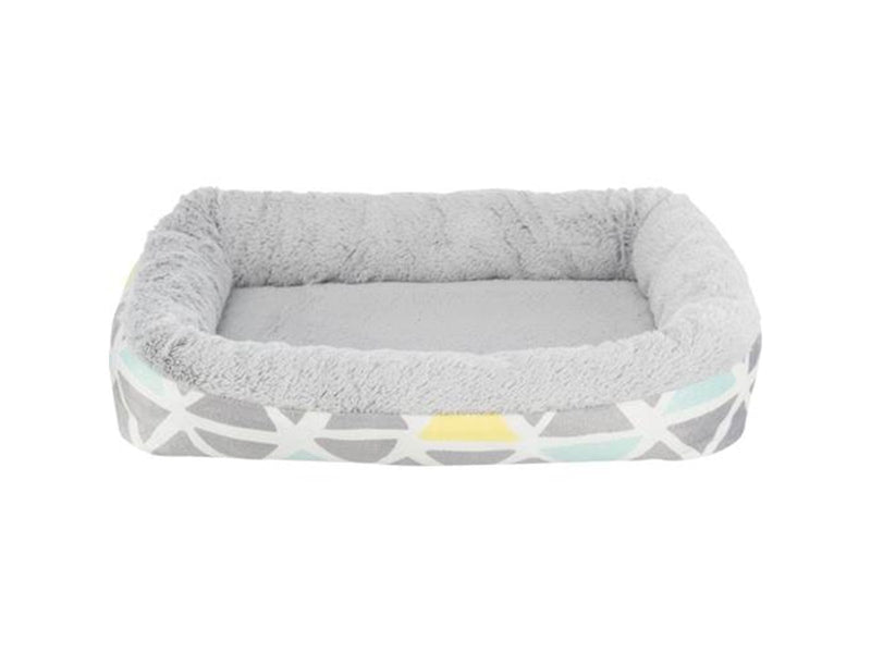 Trixie Bunny cuddly bed square plush 30 × 6 × 22 cm multi coloured//grey