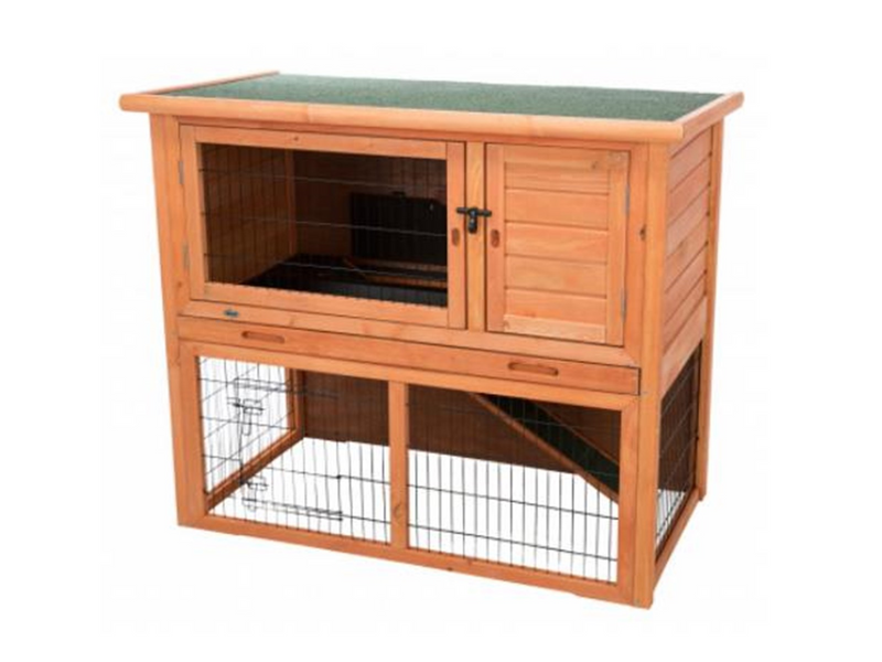Trixie natura small animal hutch with outdoor run 116 × 97 × 63 cm brown