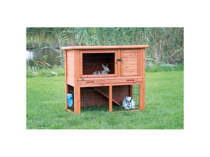Trixie natura small animal hutch with outdoor run 116 × 97 × 63 cm brown