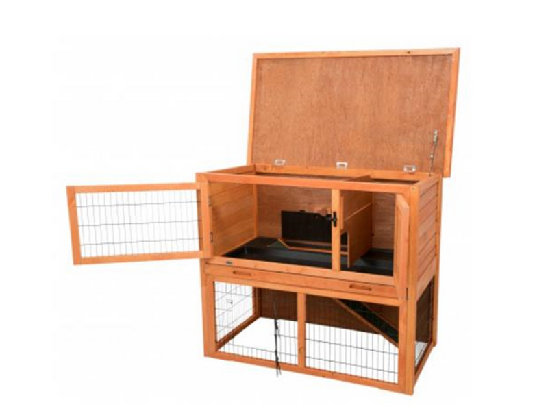 Trixie natura small animal hutch with outdoor run 116 × 97 × 63 cm brown