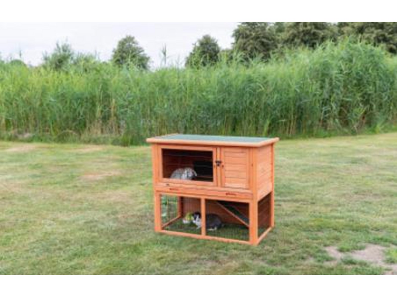 Trixie natura small animal hutch with outdoor run 116 × 97 × 63 cm brown