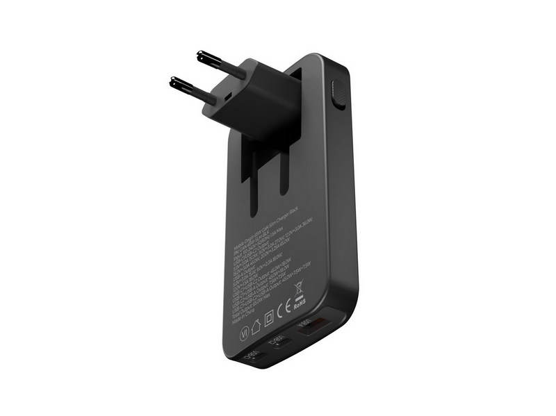 Mobile Origin 65W GaN III Slim Charger dual USB-C - Single USB-A black
