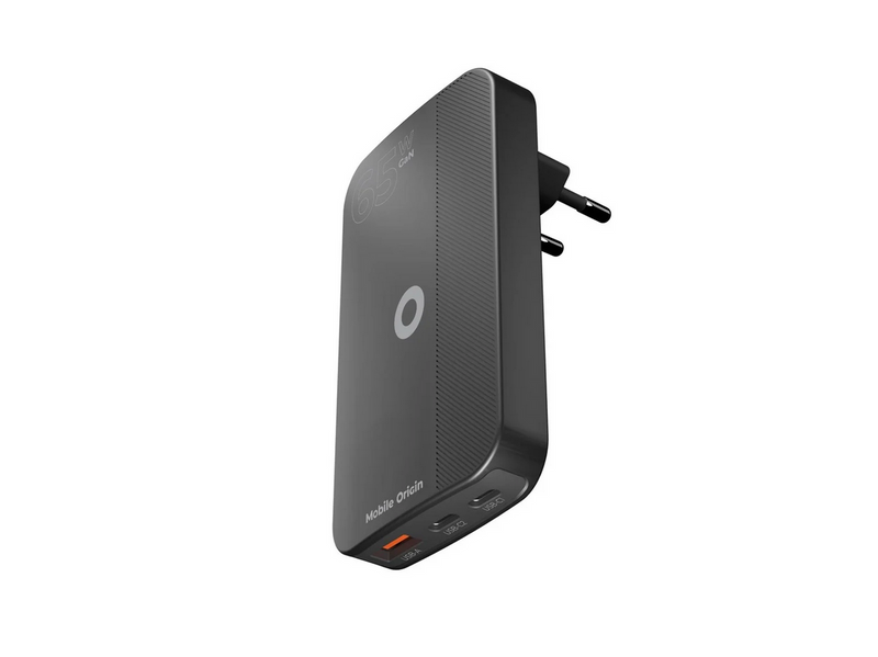 Mobile Origin 65W GaN III Slim Charger dual USB-C - Single USB-A black