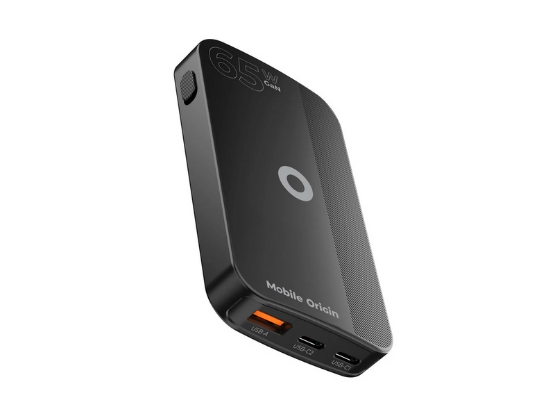 Mobile Origin 65W GaN III Slim Charger dual USB-C - Single USB-A black