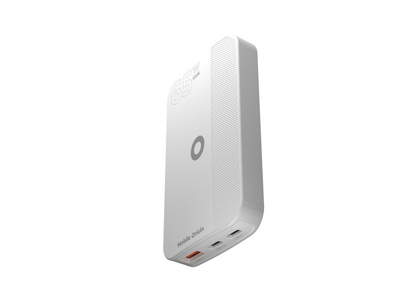Mobile Origin 65W GaN III Slim Charger dual USB-C - Single USB-A white