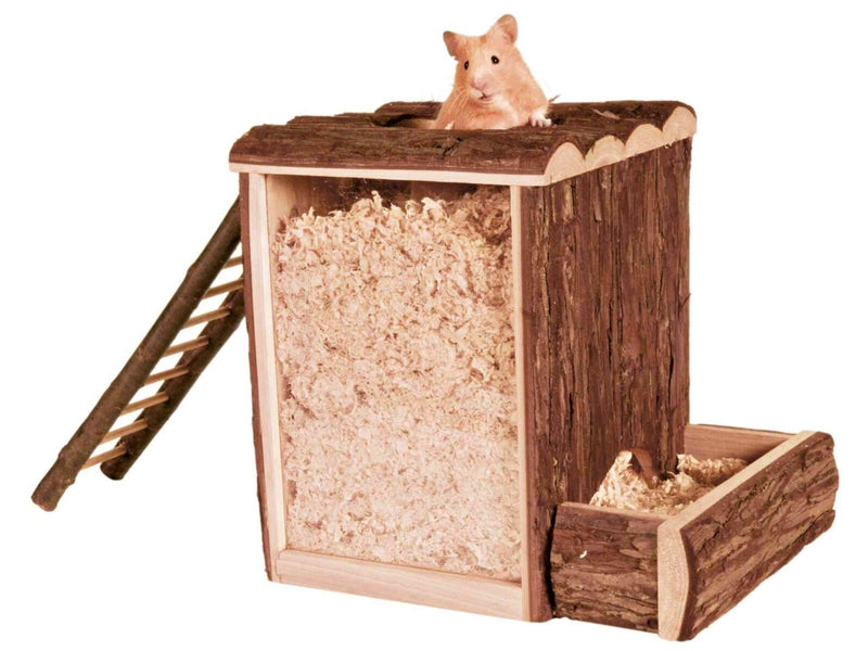Trixie Play and Burrow Tower Bark Wood Small Animals 25x24x20cm