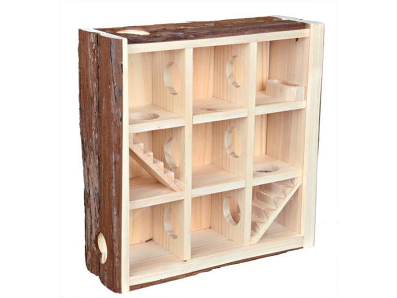 Trixie Tower with 9 chambers hamsters bark wood 30 × 30 × 10 cm
