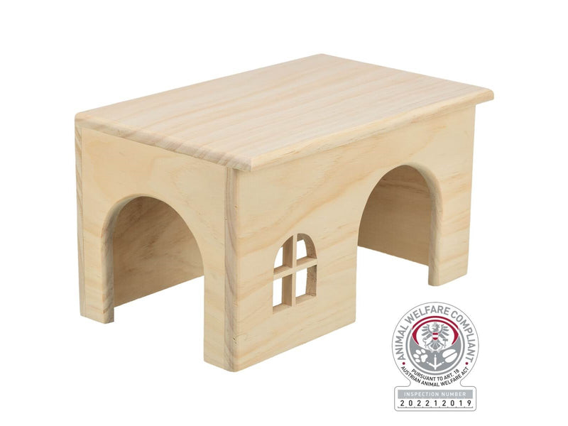 Trixie Naturholzhaus ohne Nägel für Kleintiere Große Hamster Degus 28x16x18cm