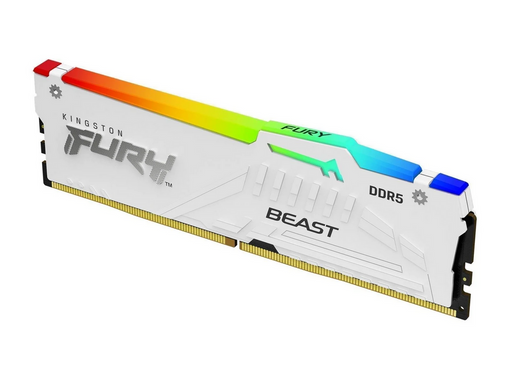 Kingston FURY Beast RGB DDR5-6000 - 16GB - CL36 - Single Channel (1 pcs) - AMD EXPO - Weiß mit RGB