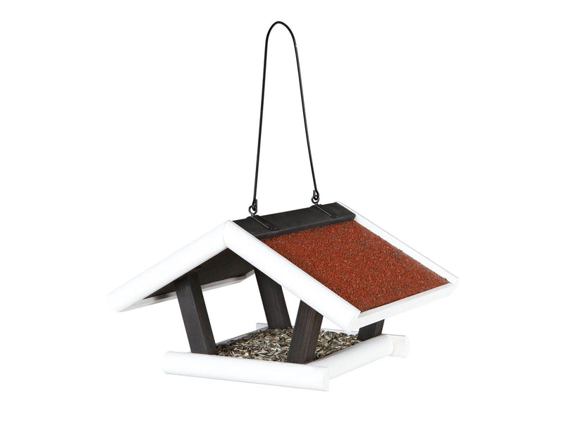 Trixie natura bird feeder hanging pine wood 30 × 18 × 28 cm black/white