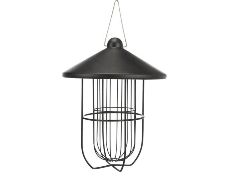 Trixie Vogelfutterstation mit Dach, für 3 Vogelfutterkugeln, Metall ø 19 × 24 cm schwarz