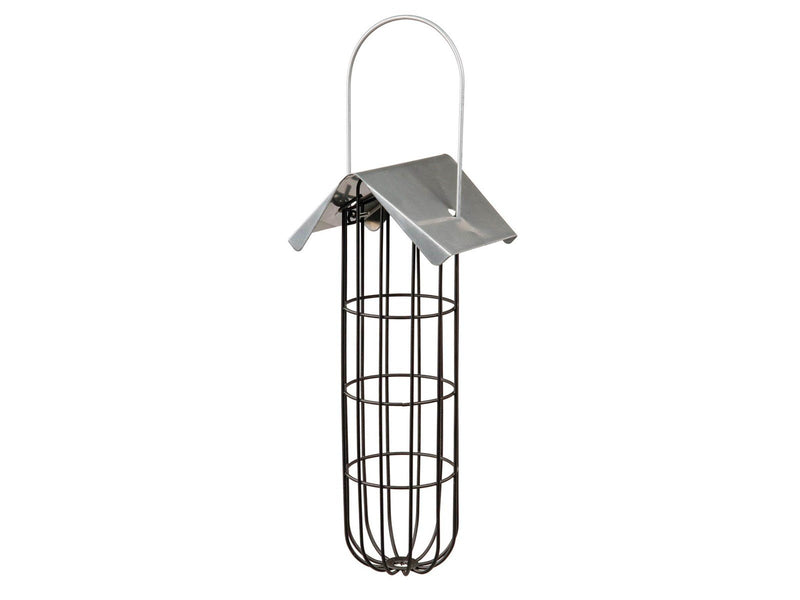 Trixie Vogelfutterspender mit Dach, 4 Fettkugeln, Metall, 11 × 25 × 10 cm, schwarz