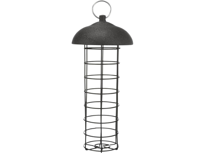 Trixie Vogelfutterspender mit Dach, 4 Fettkugeln, Metall/ Kunststoff, ø 10 × 21 cm, schwarz