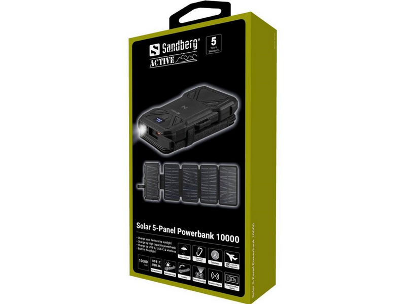 Sandberg Solar 5-Panel Powerbank 10000 - 10000 mAh