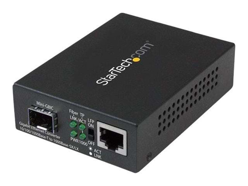 StarTech.com Gigabit Ethernet Fiber Media Converter with Open SFP Slot