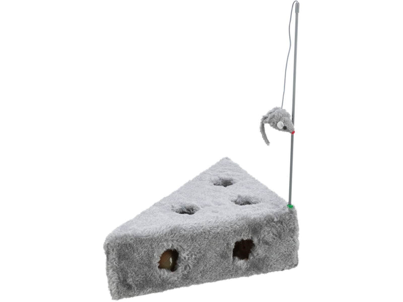 Trixie Cat's Cheese with playing rod & toy balls plush 36 × 8 × 26/26 cm grey