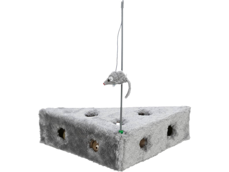 Trixie Cat's Cheese with playing rod & toy balls plush 36 × 8 × 26/26 cm grey