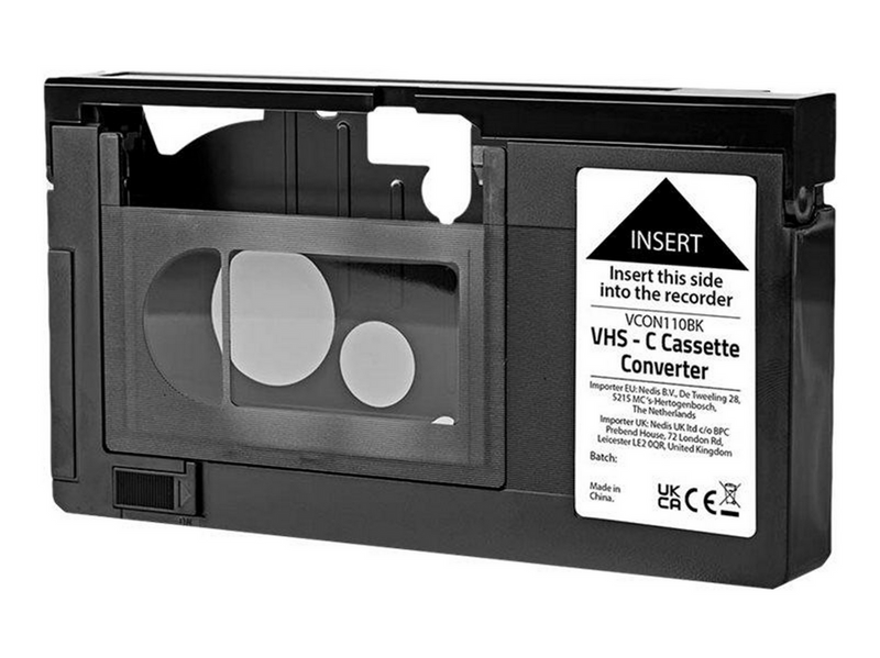 Nedis VCON110BK - video cassette adapter (VHS-C to VHS)
