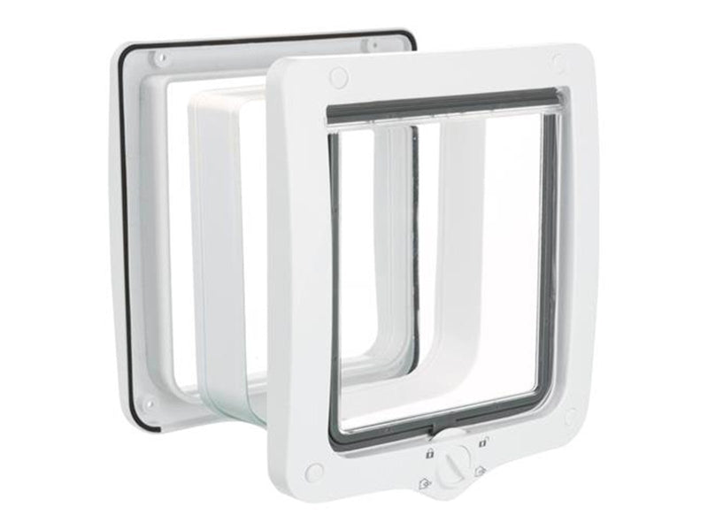 Trixie 4-Wege Freilauftür XXL mit Tunnel 24 × 28 cm weiß