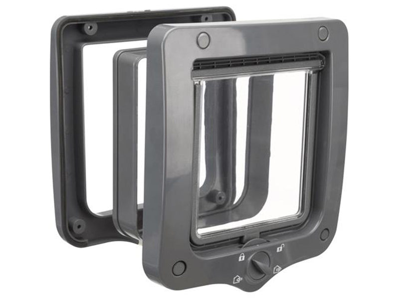 Trixie 4-Way cat flap with tunnel 20 × 22 cm grey